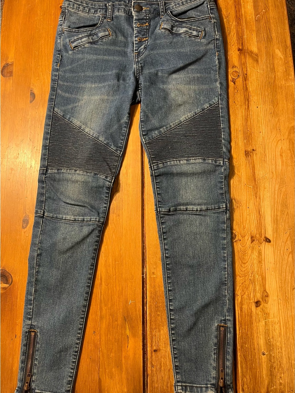 Free People Women’s  Skinny Moto Jeans in Faded Blue